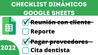 CHECKLIST DINÁMICO EN GOOGLE SHEETS 2022