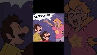 Mario, Luigi, and Peach have a sleepover