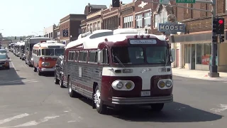 Greyhound Bus Museum 2018 Rally Procession out of Hibbing.