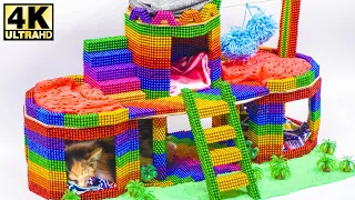 DIY - How To Build Amazing Cat House for Two Beautiful Kittens from Magnetic Balls (Satisfying)