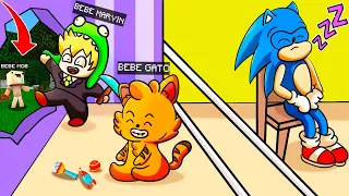 ¡ESCAPAMOS DE EL NIÑERO SONIC¡ 😱 😂 | MARVIN GATO BEBE NOOB MINECRAFT