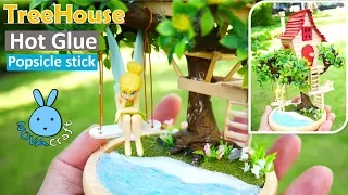 Popsicle stick Tree House Tinkerbell Angels | Awesome Hot Glue DIY Life Hacks for Crafting Art #026