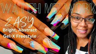 Watch Me Work|Easy, Bright, Abstract, Inspired Gel-X Freestyle|The Cure by Kalisa