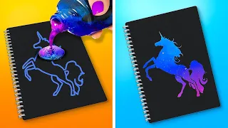 TRUQUES LEGAIS DE ARTE E PINTURA || Ideias Criativas de Desenho DIY por 123 GO! GOLD