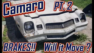 1980 Camaro pt2.  Brake fix , check the transmission . will it drive today? the revival continues.