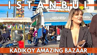 ISTANBUL TURKEY 2023 WALKING TOUR AROUND KADIKOY BAZAAR 15 MARCH 2023 | 4K UHD 60FPS