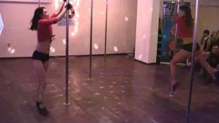 Alisa Pleskova and Angelina - Open Day in Israel Pole Dance & Fitness Academy 24.12.11