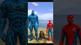 GTA 5 : venom vs Spider-Man IN GTA 5! Spider-Man saves Dog From venom 🔥🤯!! #gta5 #cartoon #shorts