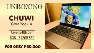 Unboxing CHUWI CoreBook X | Core i5 8th Gen | 8GB RAM+512GB SSD | ₱30k only bought at LaptopFactory