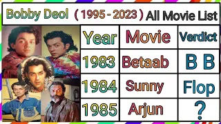 Bobby Deol All Movie List ( 1995 - 2023 ) | Boby Deol box office collection #bobbydeol