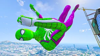 GTA 5 Spider Man Crazy Ragdolls Jumps Falls #48 Funny Moments | WATCH T7