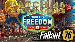 Fallout 76: Patch 46 - 25 Changes Including Hidden Changes and Bugs.