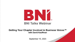 BNI Talks: Get Your Chapter Involved in Giving Back with Business Voices