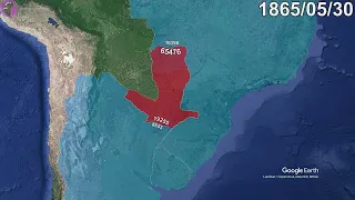 Paraguayan War in 1 minute using Google Earth