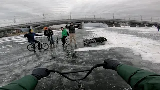 BMX|КАТАЕМСЯ ПО ЛЬДУ|ДРИФТ на БМХ ЗИМОЙ|VLOG