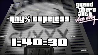 GTA Vice City Speedrun; Any% Dupeless in 1:40:30