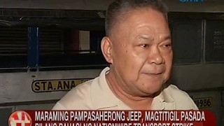 Maraming pampasaherong jeep, magtitigil pasada bilang bahagi ng nationwide transport hike