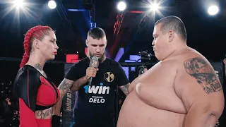 Epic MMA Russian intergender fight between a hot girl and a big man Полное ТВ vs Дарина Маздюк бои