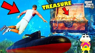 Franklin First UNDERWATER SUBMARINE Experience in GTA 5 | SHINCHAN and CHOP