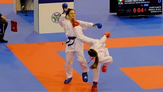 CADET KUMITE FEMALE -54 KG Youth League Karate1 WKF Venice 2021 GELETA A. (ESP) vs GAMBA B. (ITA) 4K