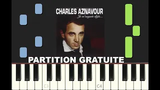JE M'VOYAIS DEJA, Charles Aznavour, 1961, Piano Tutorial avec Partition Gratuite (pdf)