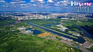 Москва - Крылатский мост и пристань, Гребной канал и Живописный мост