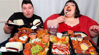 Massive Cheesecake Factory Feast with Hungry Fat Chick • MUKBANG