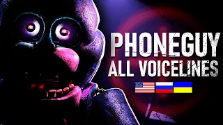 Five Nights at Freddy's: Plus - Phone Guy ALL Voicelines in DIFFERENT LANGUAGES (Showcase)