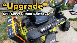 Ryobi electric riding mower lifepo4 lithium ion battery upgrade (server rack style)