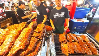 Bangkok Street Food. Best Stalls at Ratchada Rot Fai Train. Thailand Street Food