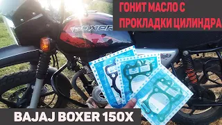 Bajaj Boxer 150x. Гонит масло с прокладки цилиндра. 17 000 пробега прокладки ХАНА!