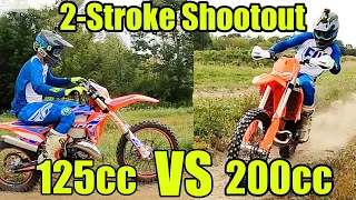 125cc VS 200cc 2-stroke comparison- 75cc's make a HUGE difference! Beta Motorcycles