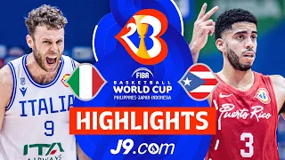 Italy 🇮🇹 beat Puerto Rico 🇵🇷, Qualify for 1/4 Finals | J9 Highlights | #FIBAWC 2023