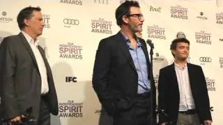 Michel Hazanavicius, James Cromwell & Penelope Ann Miller of The Artist at 2012 Spirit Awards