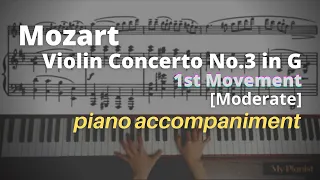 Mozart - Violin Concerto No.3 in G, K.216, 1st Mov: Piano Accompaniment [Moderate]