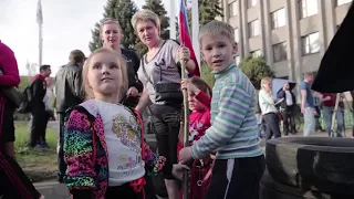 Виктор Винниченко на похоронах российских террористов/2014