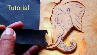 wood carving for beginners |Elephant head carving tutorial |UP wood art