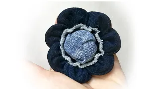 Тканевый цветок. Переделка джинсов. DIY. Мастер класс | Fabric flower. Remaking jeans. DIY.