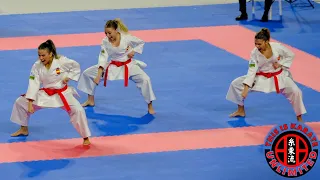 4K. Female team kata final at the World Karate Championships Madrid 2018. Spain Team Silver medal.