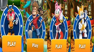 Sonic Dash Android Gameplay - Bongo vs Charmy vs Bongo vs Amy - Bongo New character Unlocked