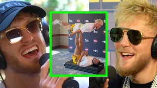 JAKE PAUL SPEAKS ON AWKWARD STRETCHING ROUTINE BEFORE FIGHT