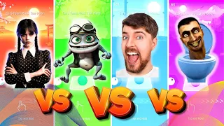 WEDNESDAY 🆚 CRAZY FROG 🆚 MR BEAST 🆚 SKIBIDI TOILET TILES HOP EDM RUSH