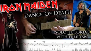 How to play Adrian Smith's solos #20 Dance Of Death (with tablatures and backing tracks)