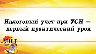 Первый практический урок курса "Налоговый учет при применении УСН"