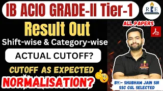 IB ACIO II 2023 Tier-1 Result Out| Shift-wise and category-wise cutoff and normalisation