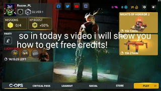 How to get free credits in critical ops [SLOW METOD]