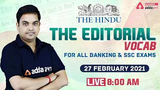 The Hindu Editorial Analysis #240 | The Hindu Vocabulary for Banking & SSC Exams | 27 February 2021