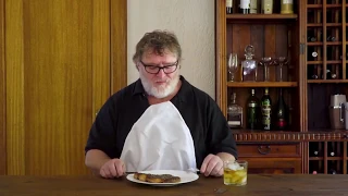 Gabe Newell Eats a Steak
