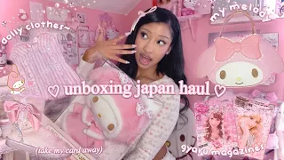 unboxing huge girly japan haul ♡ my melody, gyaru magazines, cute try-ons (mercari japan)