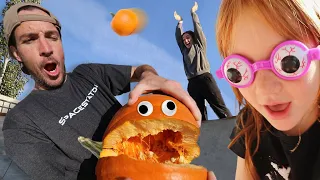 PUMPKiN GUTS with Family Challenges!! what's inside Mystery Pumpkins? Adley & Niko do 45ft Drop Test